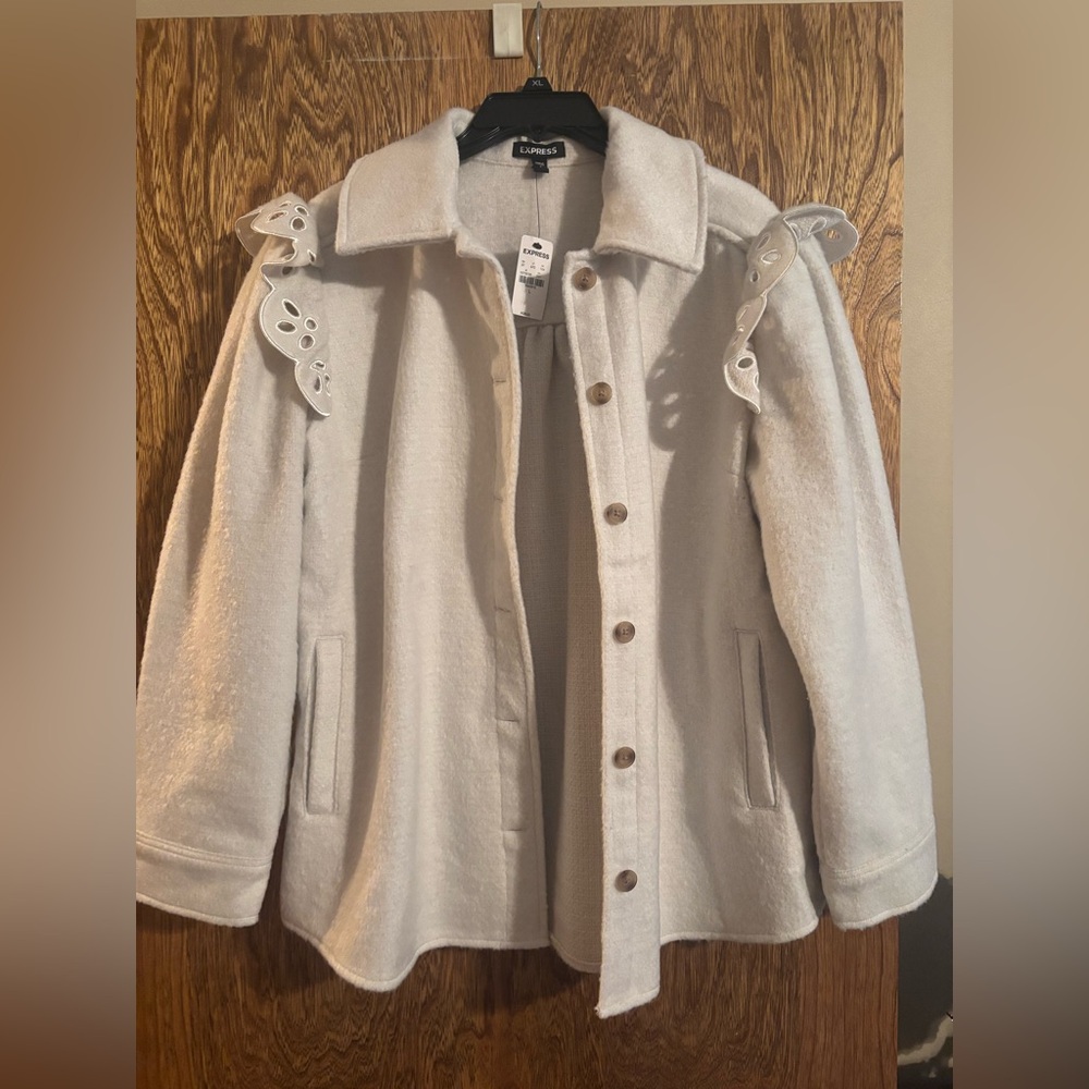 Express Cream Button-Up Jacket